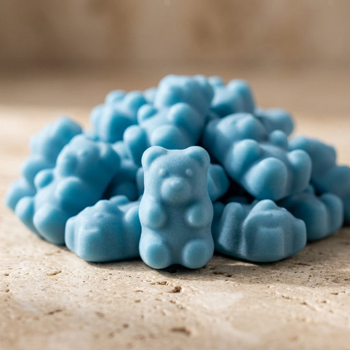 Primer plano de gominolas de creatina con forma de osito