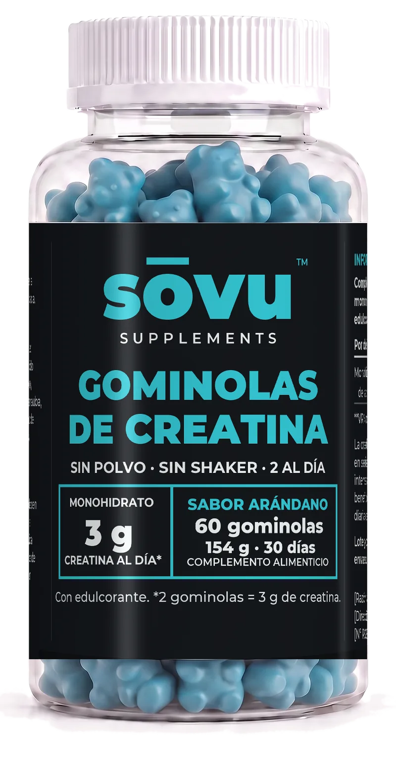 Bote de sōvu Gominolas de creatina sabor arándano, 60 gominolas